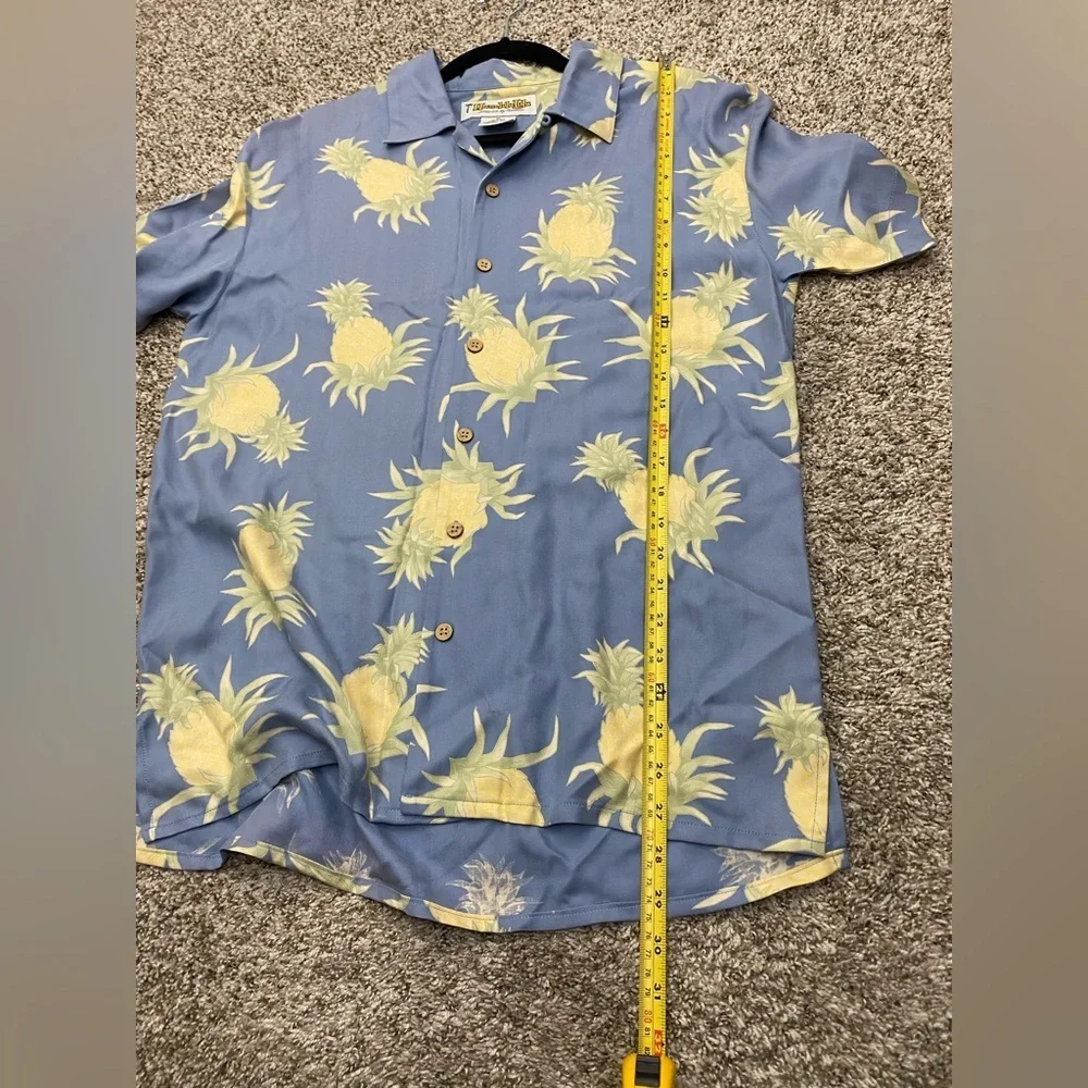 Vintage Silk Hawaiian‎ Honolulu Button Down Short Sleeve Summer Shirt Men Medium